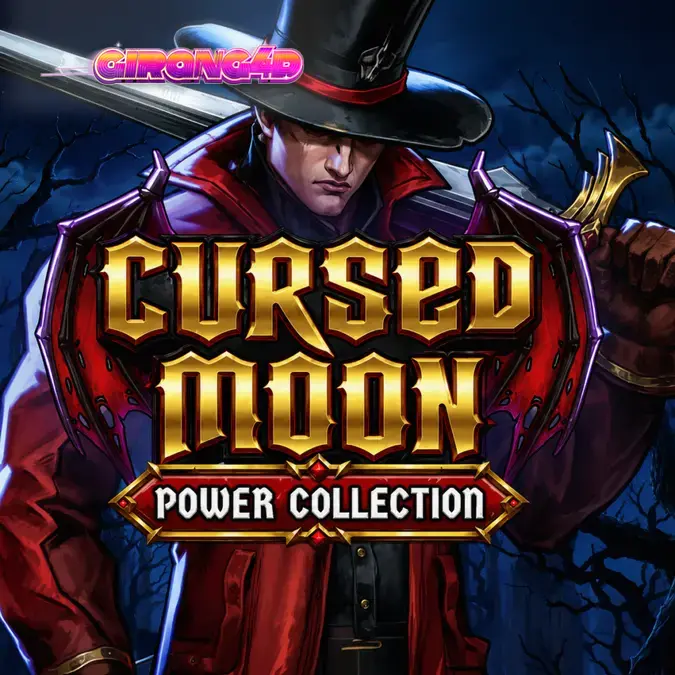 Tampilan visual game slot Cursed Moon Power Collection dengan tema gothic